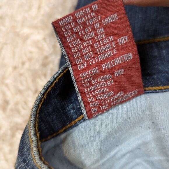 Vintage Cache Beaded Embroidered Embellished Medium/Dark Wash Jeans Size 10 - Picture 5 of 12